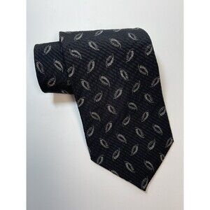Kenneth Cole New York Black Printed Silk Neck Tie